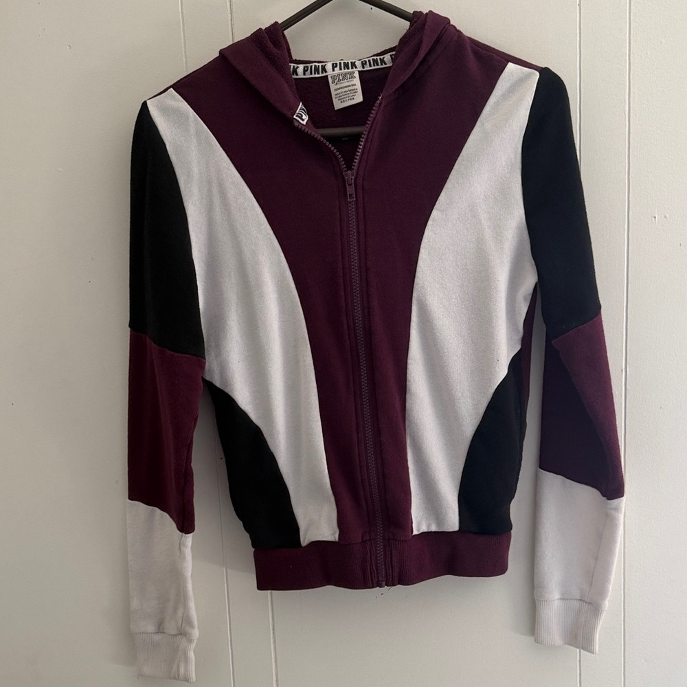 Victoria's Secret PINK Burgundy Zip-Up Hoodie